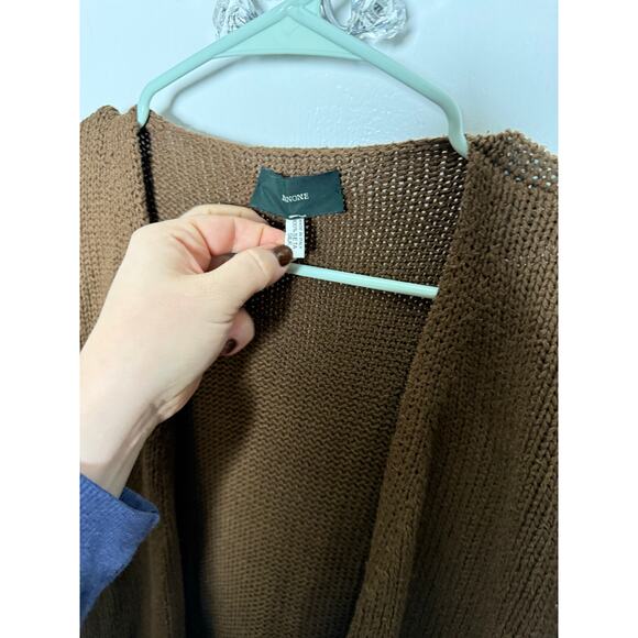 Vintage Zanone Silk Slouchy Oversized Brown Cardigan Sweater Women's Medium - Picture 5 of 7